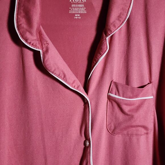 Flora by Flora Nikrooz Orange Piped Pajama Set M 10/12 – Soft Knit - Picture 3 of 7